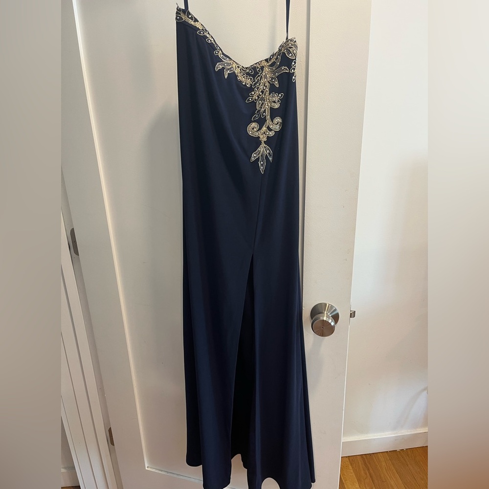 Xscape embroidered lace maxi dress